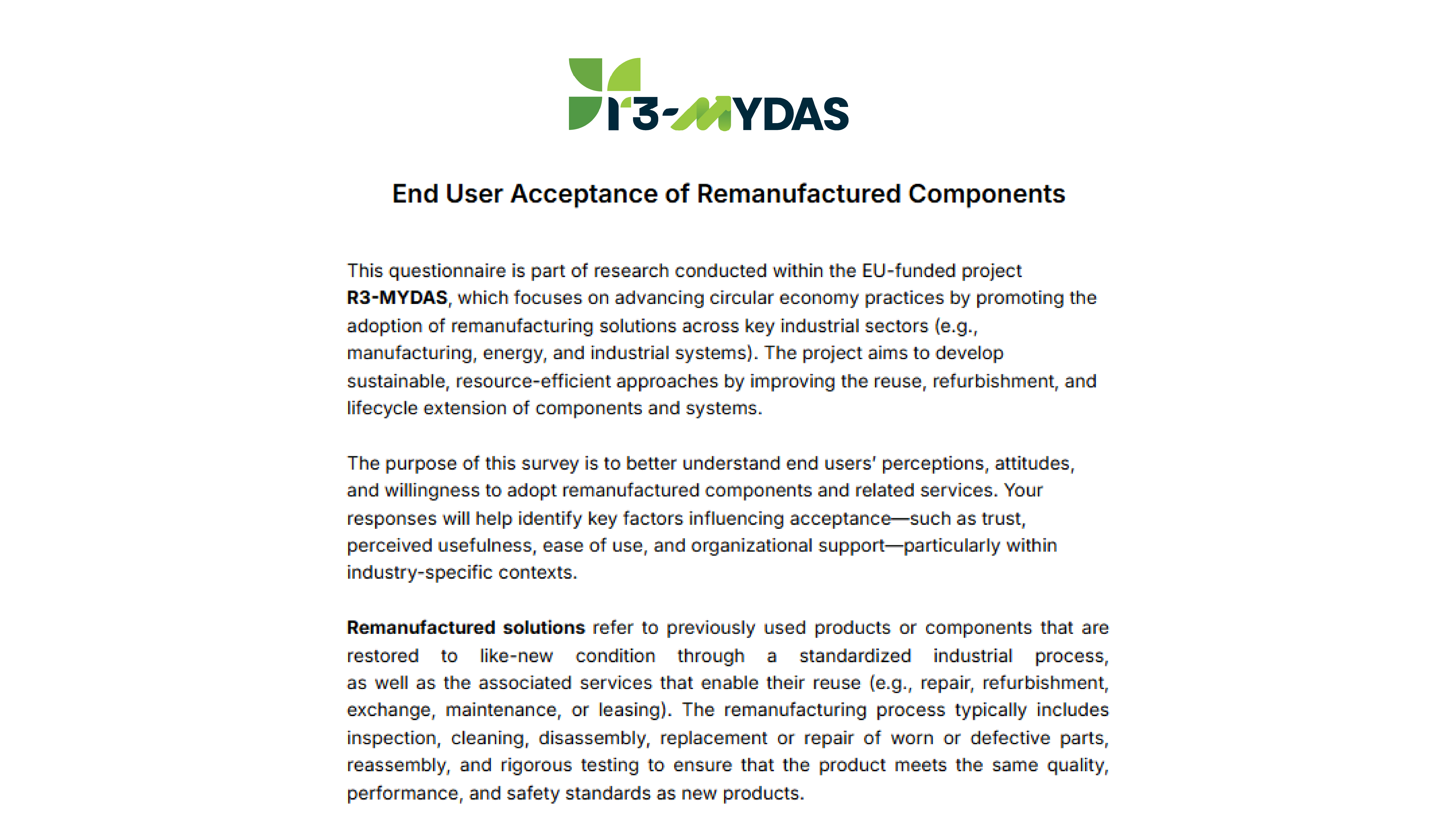 R3-MYDAS Technology Acceptance Survey